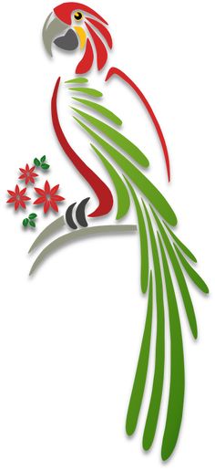 236x516 Stylized Parrots