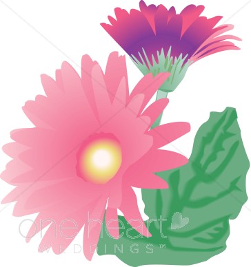 364x388 Pink Daisies Clipart Wedding Flower Clipart