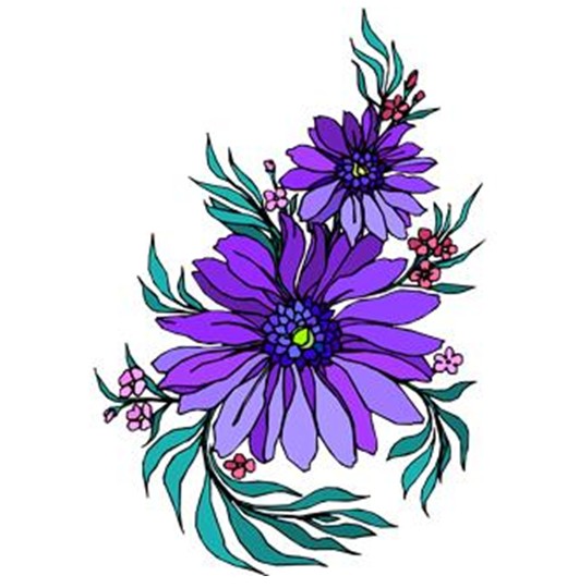 520x540 Zinnea Clipart Flower Cluster