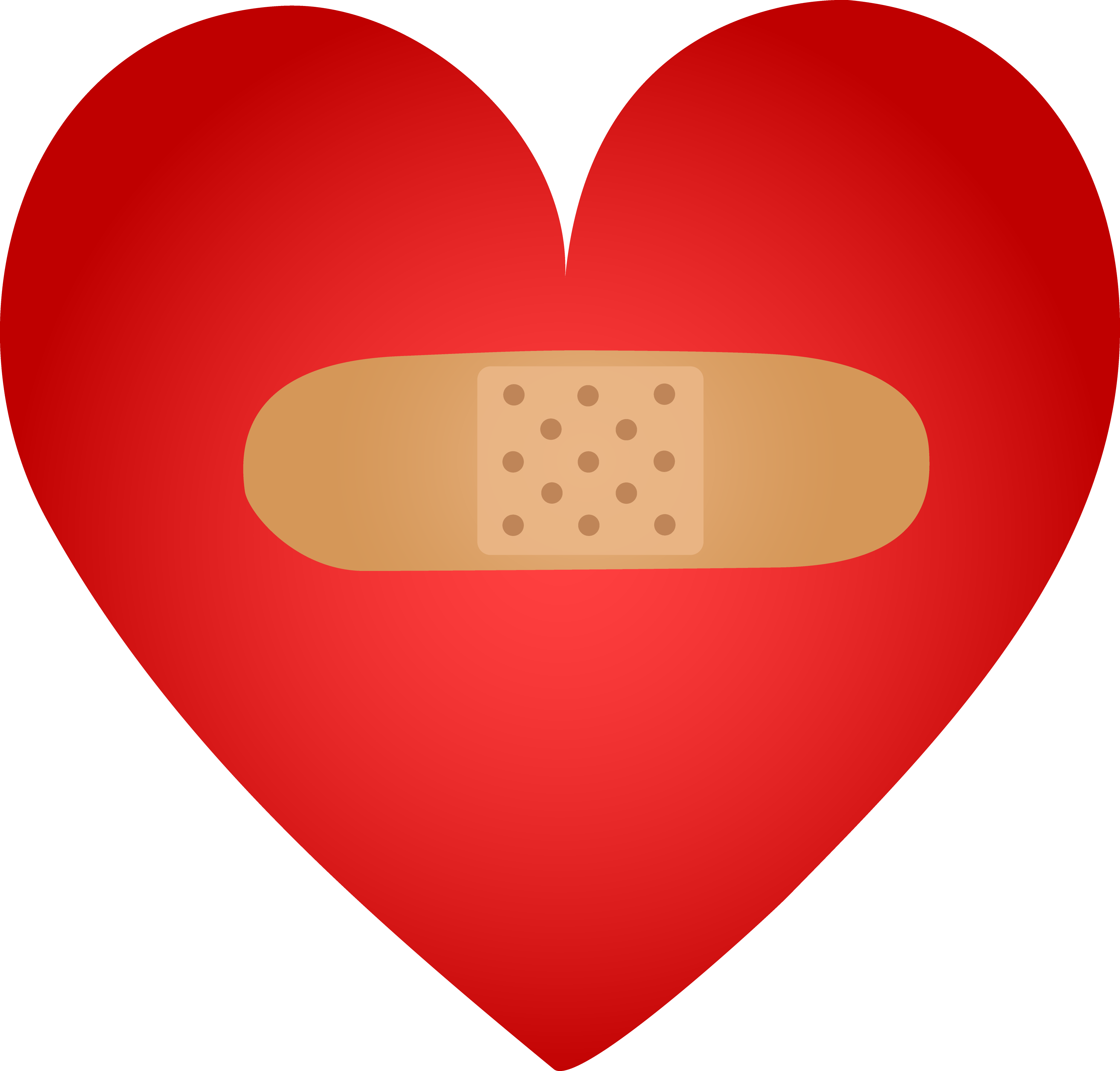 3746x3583 Bandaid Healing Heart With Band Aid Free Clip Art
