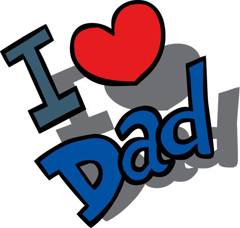 470x448 Clipart Image Of An I Love Dad Message For Father's Day