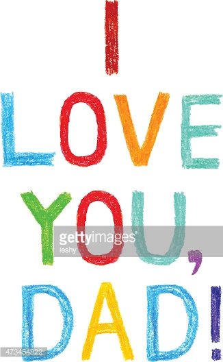 326x528 Phrase I Love You, Dad Child Writing Premium Clipart