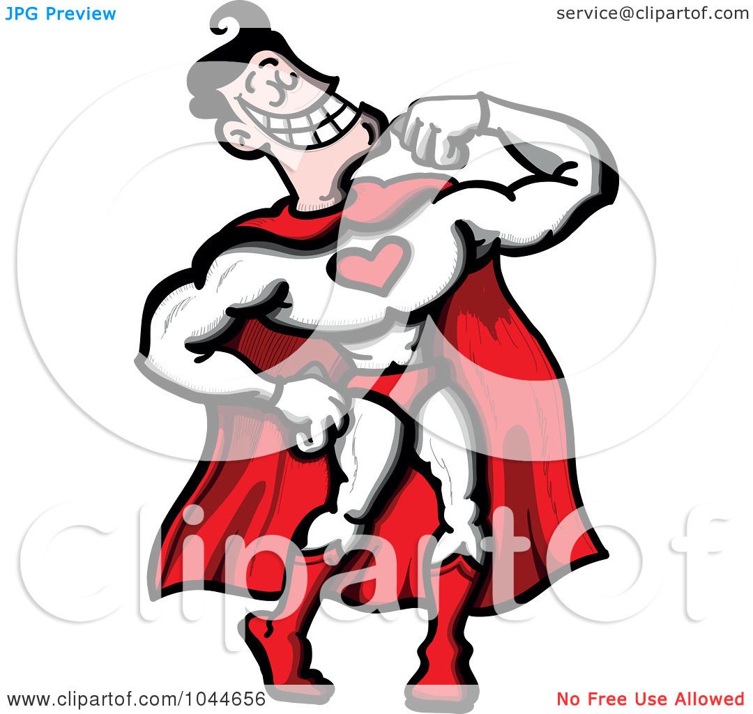 1080x1024 Royalty Free (Rf) Clip Art Illustration Of A Love Super Hero By