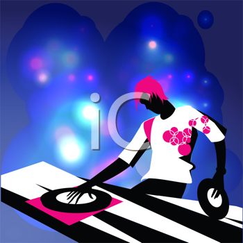 350x350 Royalty Free Clipart Image Guy Playing Records
