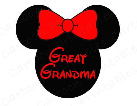 570x440 Minnie Mouse Great Grandma Image Use As Printable Iron On Transfer