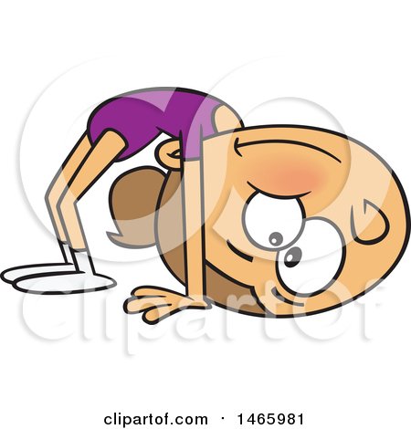 450x470 Clipart Of A Cartoon Flexible White Gymnast Girl