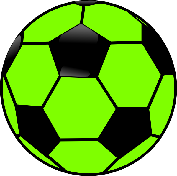 600x597 Green And Black Soccer Ball Clip Art