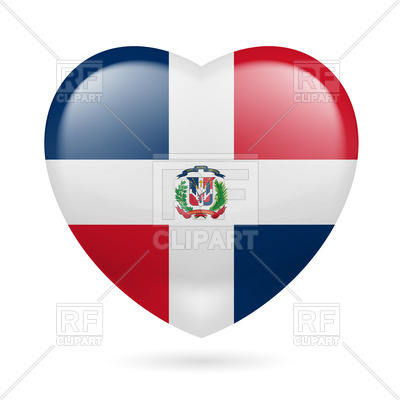 400x400 Heart With Dominican Flag Colors. I Love Dominican Republic