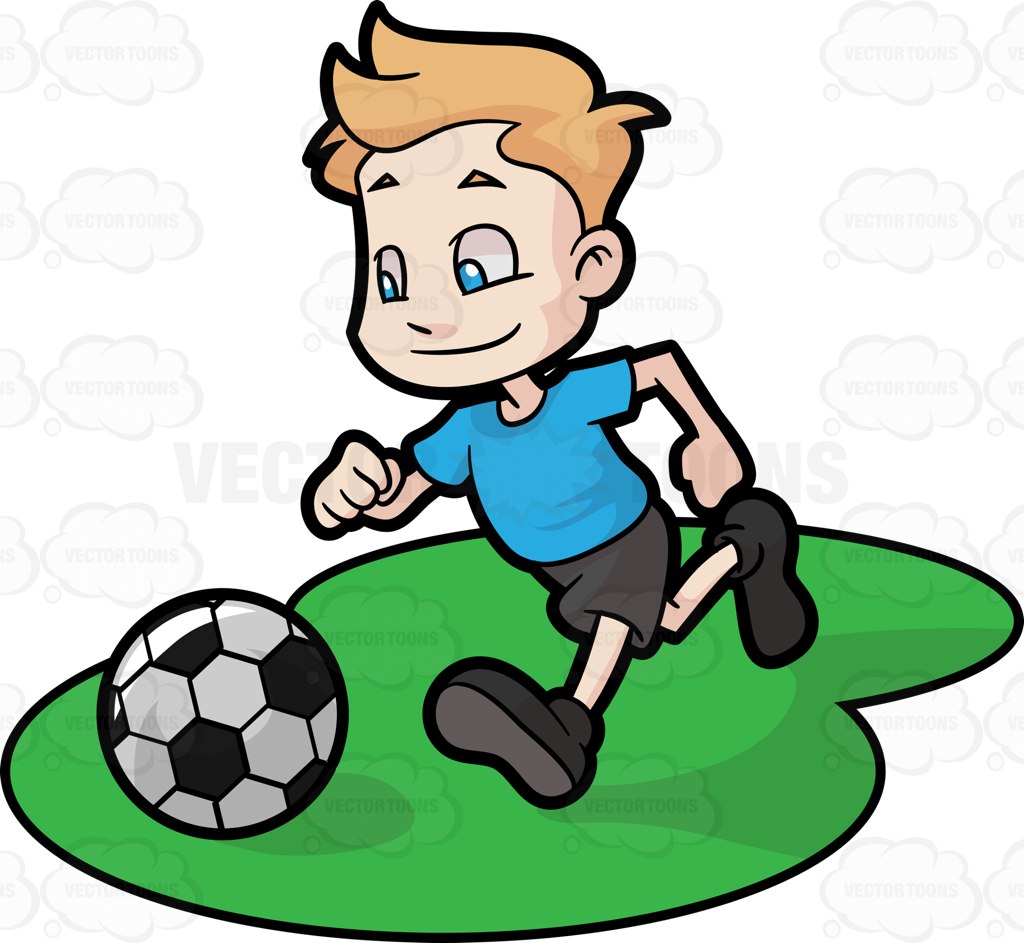 1024x943 A Male Toddler Playing A Game Of Soccer Cartoon Clipart Vector Toons