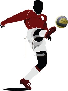 263x350 Black Silhouette Of A Soccer Player Kicking The Ball High