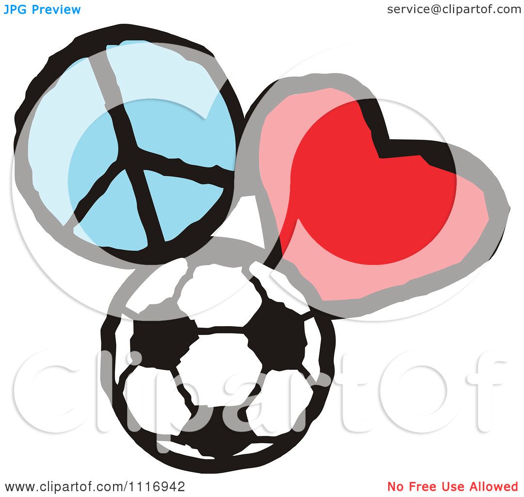 1080x1024 Cartoon Of Peace Love Soccer Graphics