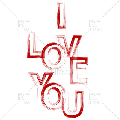 400x400 I Love You Red Text Royalty Free Vector Clip Art Image