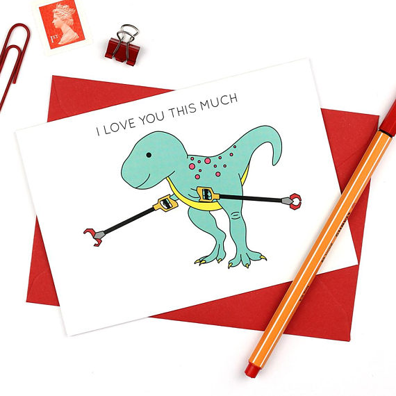 570x570 I Love You This Much Father's Day Card Dinosaur Card