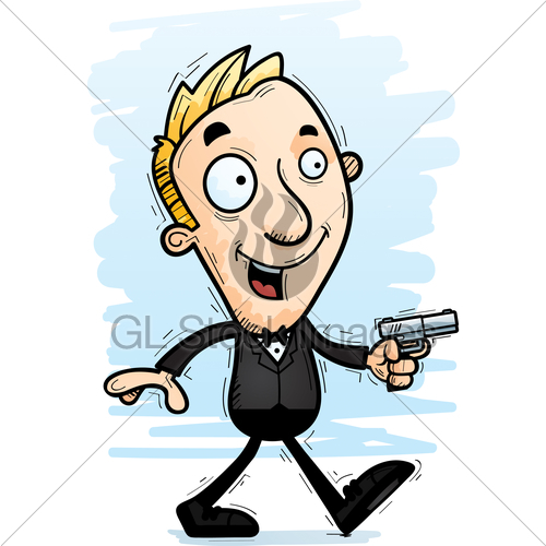 500x500 Cartoon Spy Walking Gl Stock Images