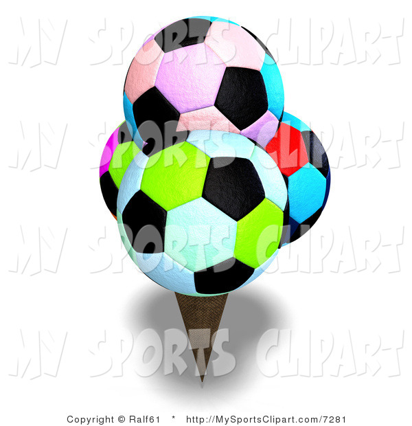600x620 Sports Clip Art Of A Colorful Soccer Ball Ice Cream By Ralf61