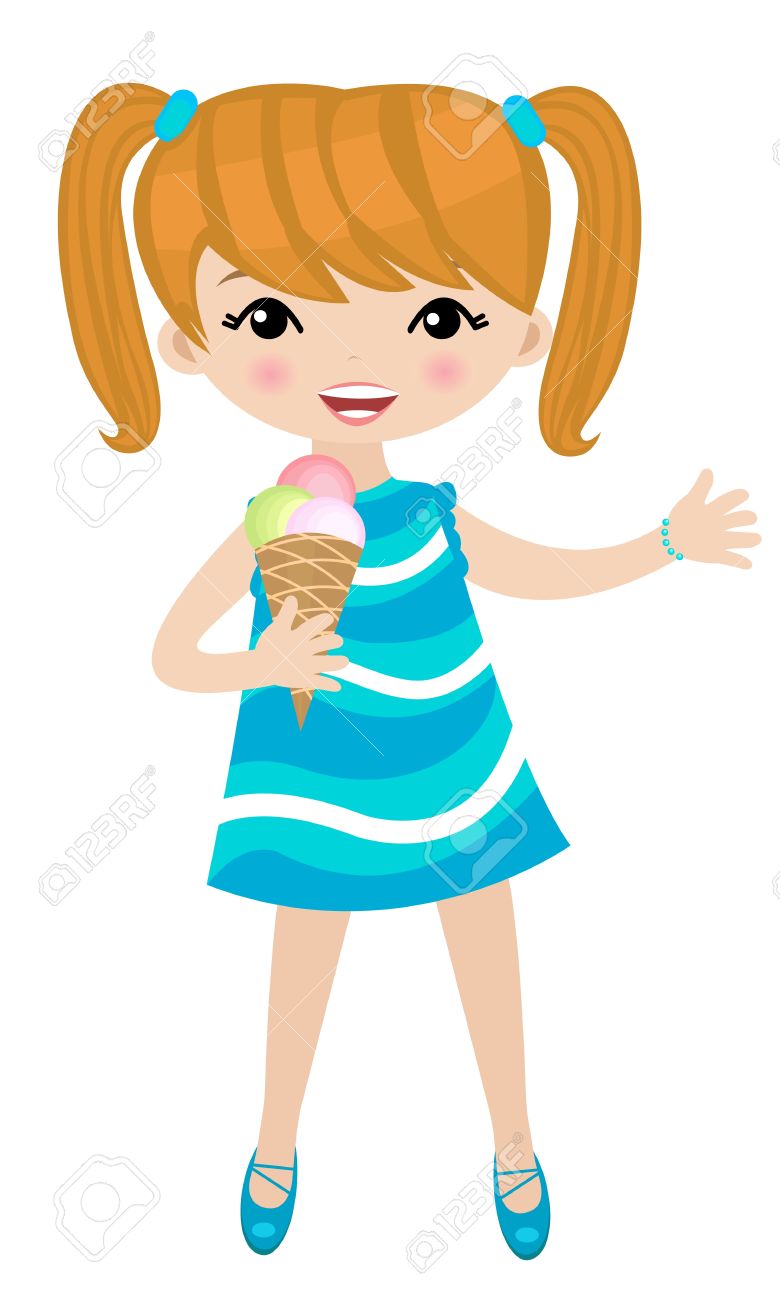 780x1300 Clipart Of Girl Eating Ice Cream Clip Art Image