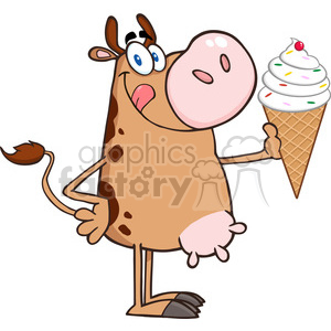 300x300 Royalty Free Royalty Free Rf Clipart Illustration Happy Brown Cow