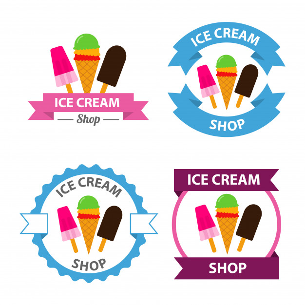 626x626 Ice Cream Logo Vector Set Vector Premium Download