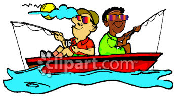350x195 Racially Diverse Friends Fishing Clipart