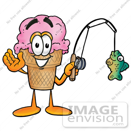 450x450 Clip Art Graphic Of A Strawberry Ice Cream Cone Cartoon Character