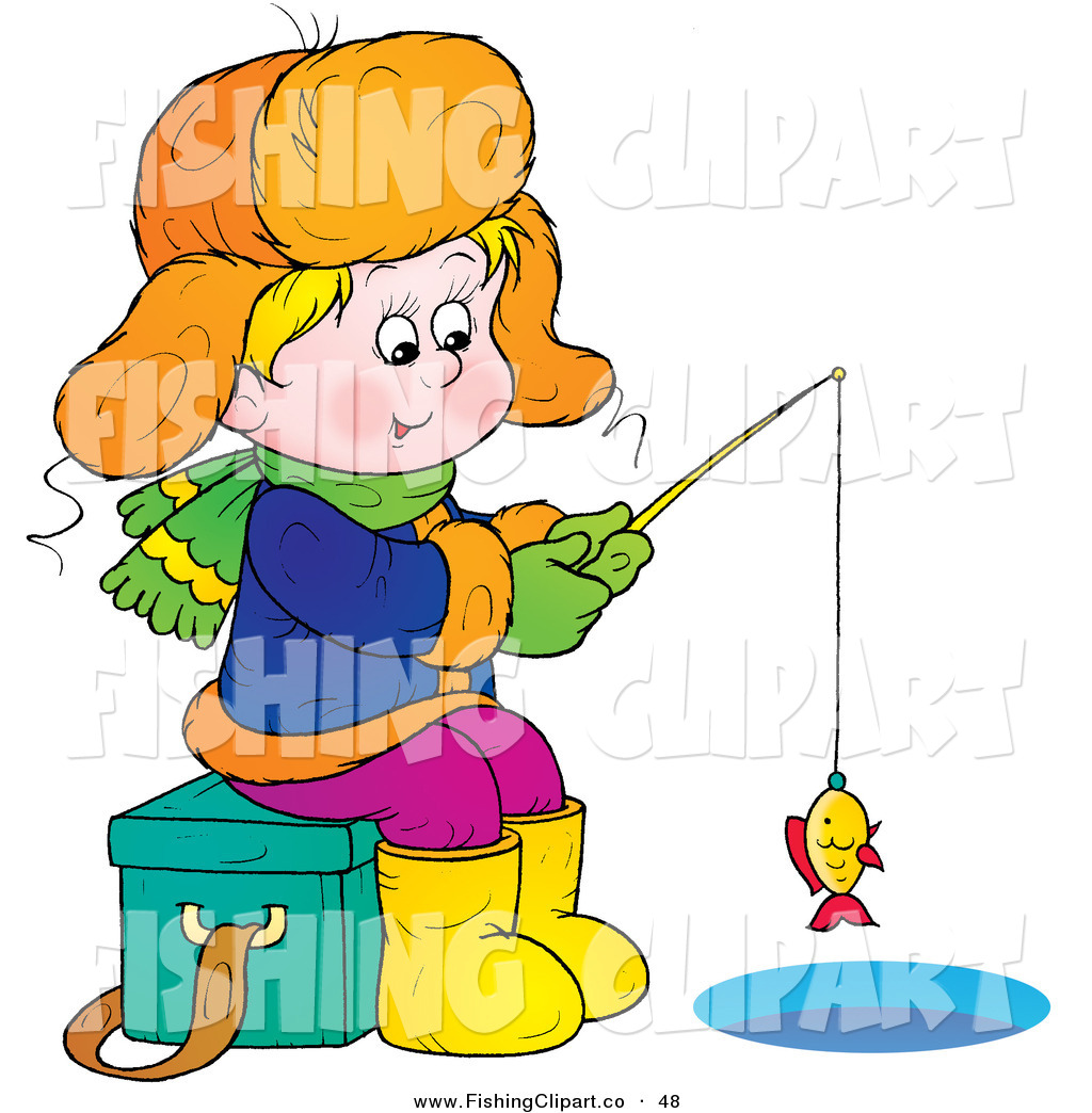 1024x1044 Clip Art Of A Happy Boy Sitting On An Ice Chest While Ice Fishing
