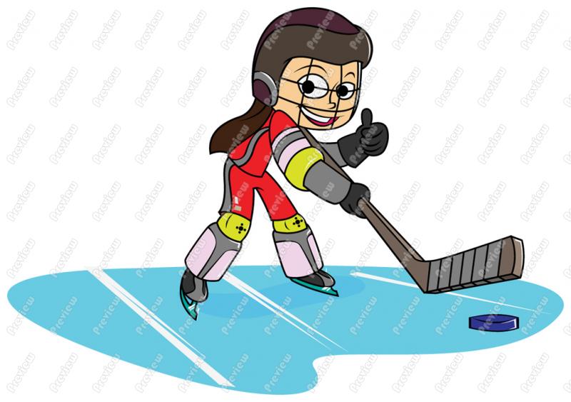 800x563 Girl Ice Hockey Clipart