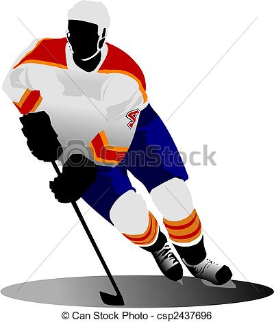 400x470 Ice Hockey Player. Vector Illustration Clip Art Vector
