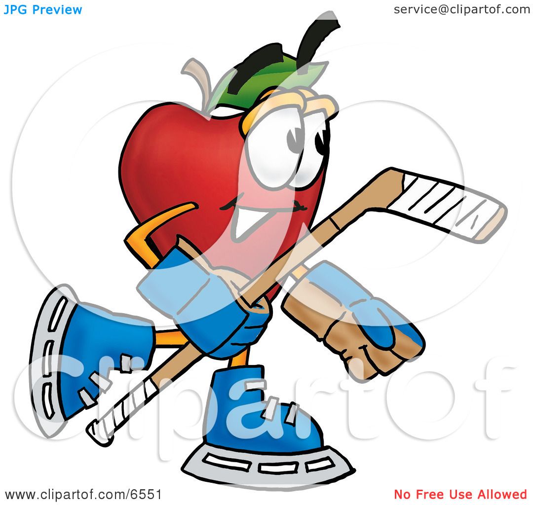 1080x1024 Red Apple Character Mascot Playing Ice Hockey Clipart Picture By