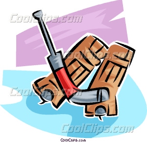 300x290 Goalie Pads And Stick Vector Clip Art