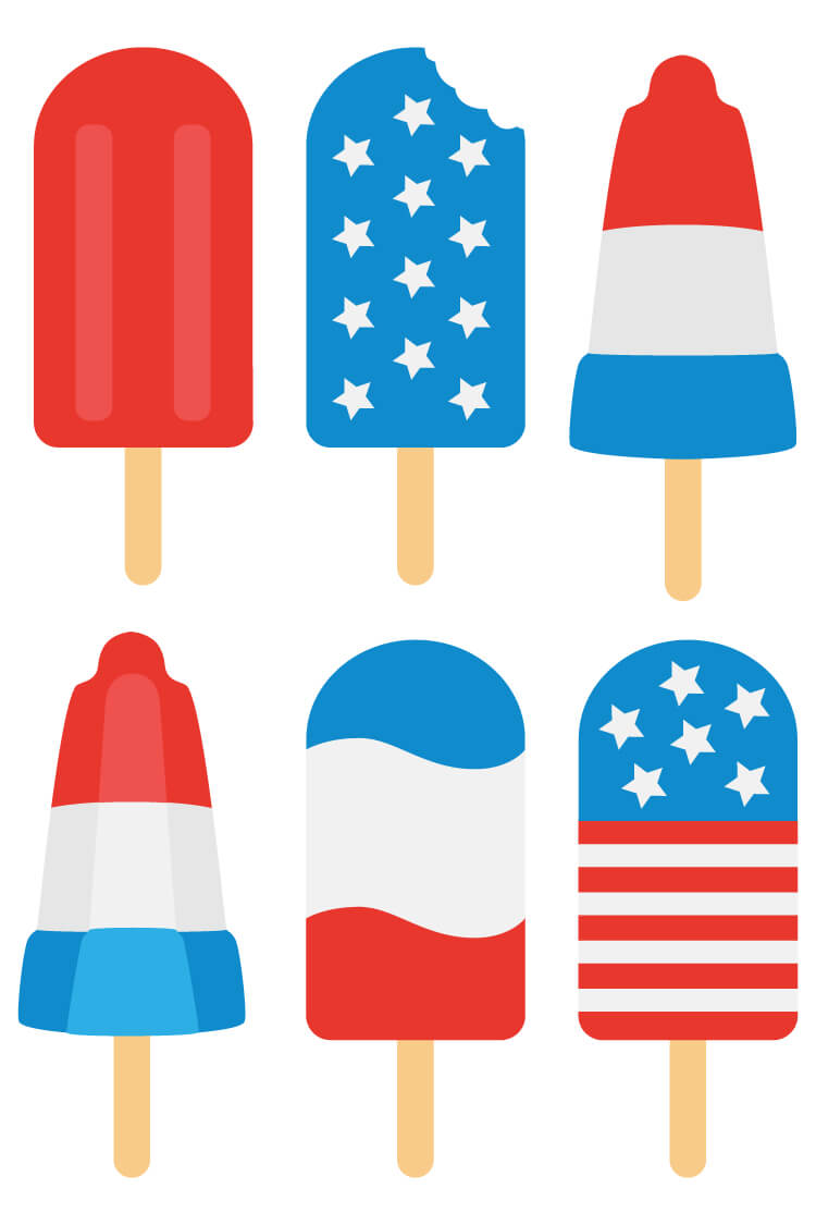 750x1125 4th Of July Popsicle Cut Files + Clip Art