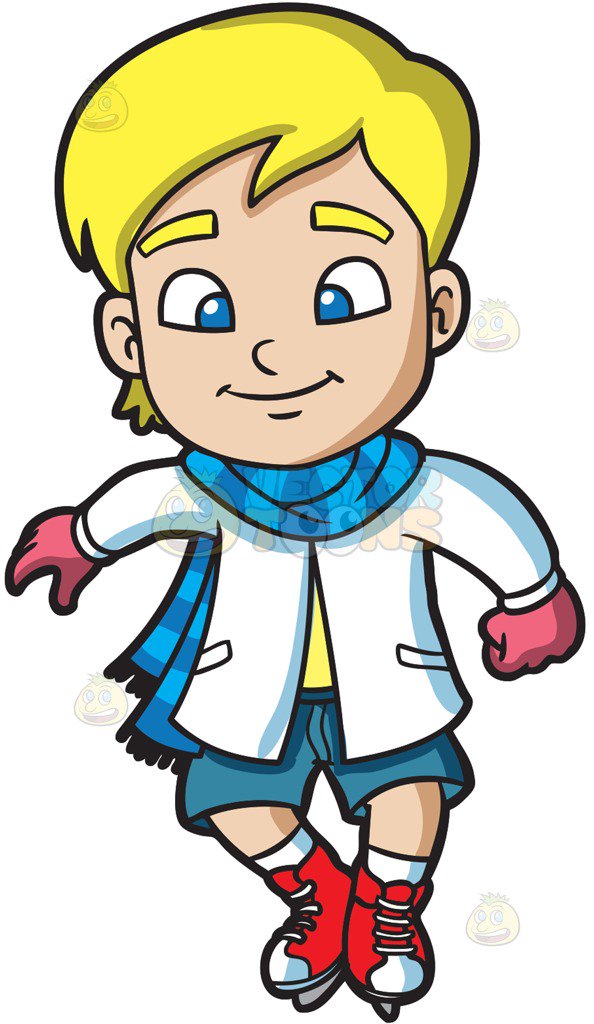 594x1024 Kids Ice Skating Clipart Vector Toons