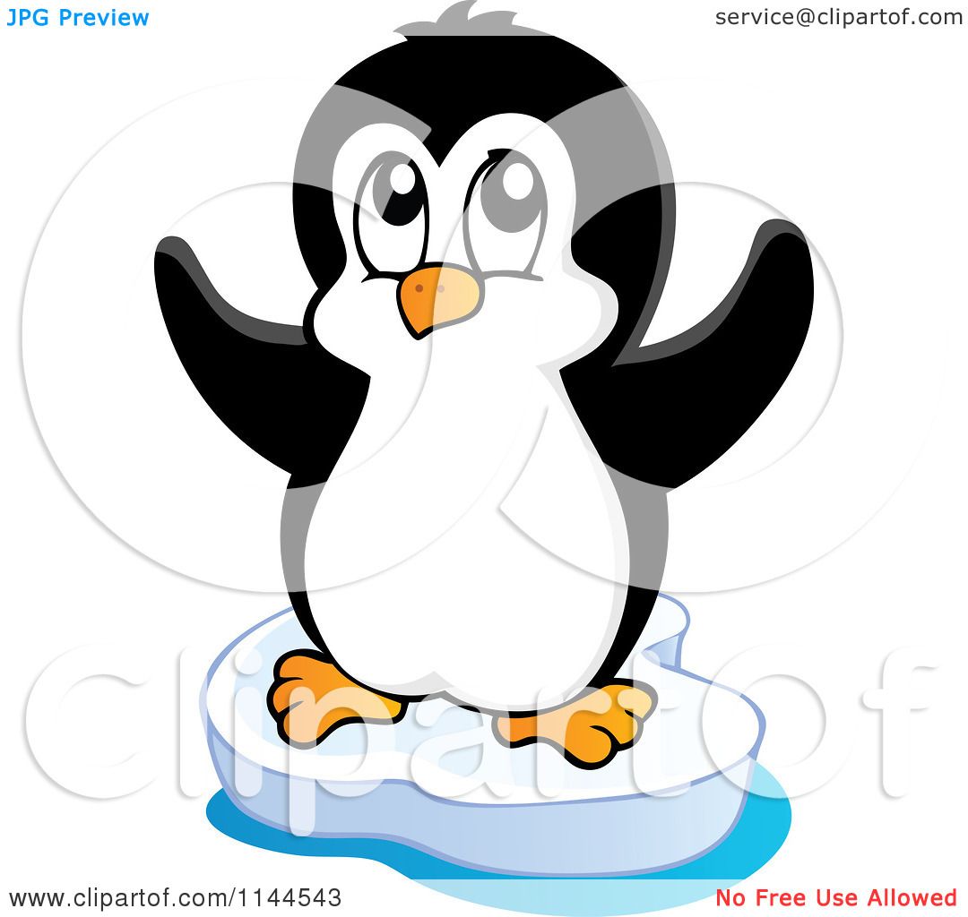 1080x1024 Cartoon Of A Cute Little Penguin On An Iceberg 2