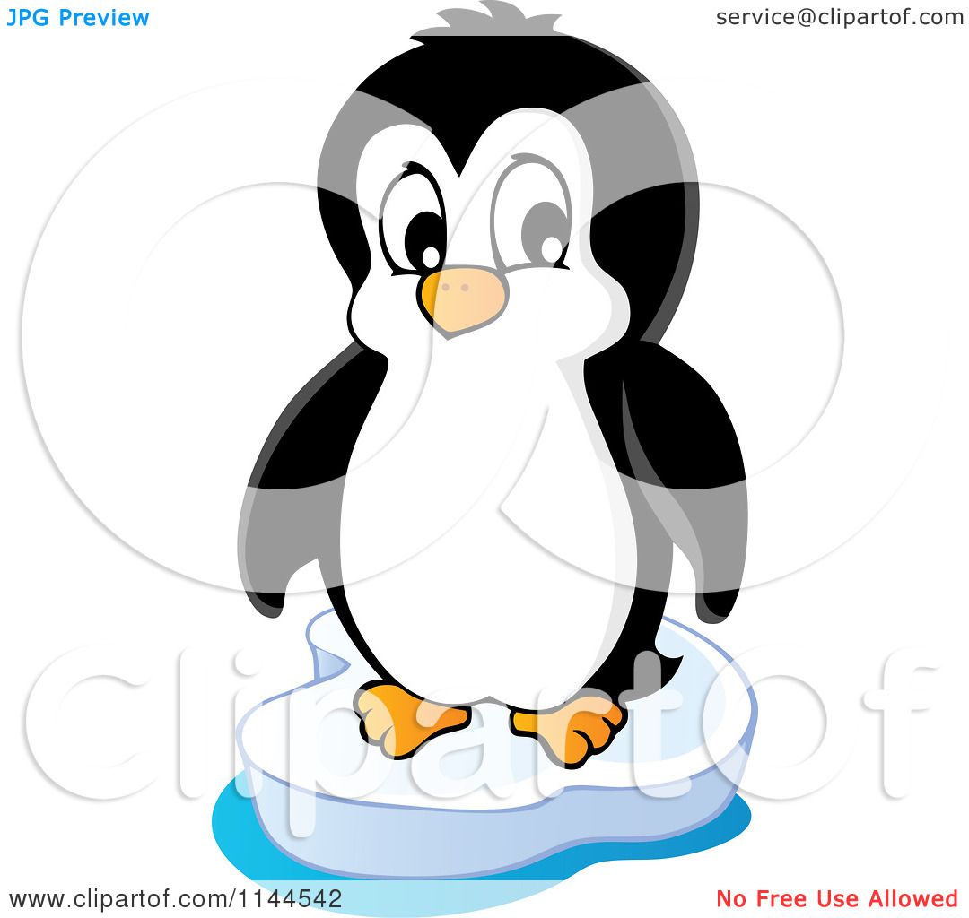 1080x1024 Cartoon Of A Cute Little Penguin On An Iceberg 3