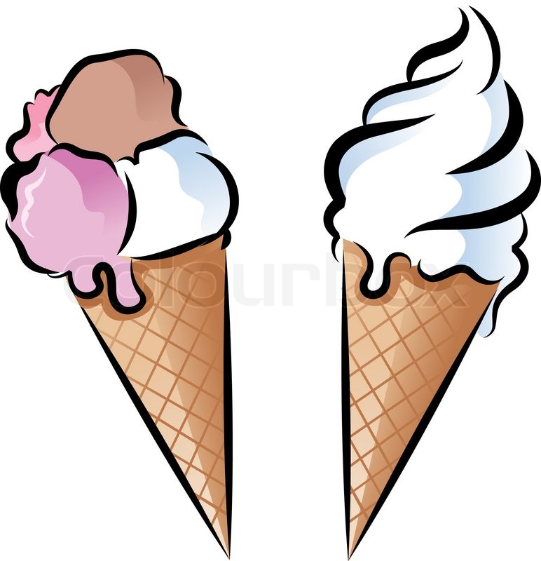 772x800 Two Icecream Cones Stock Vector Colourbox
