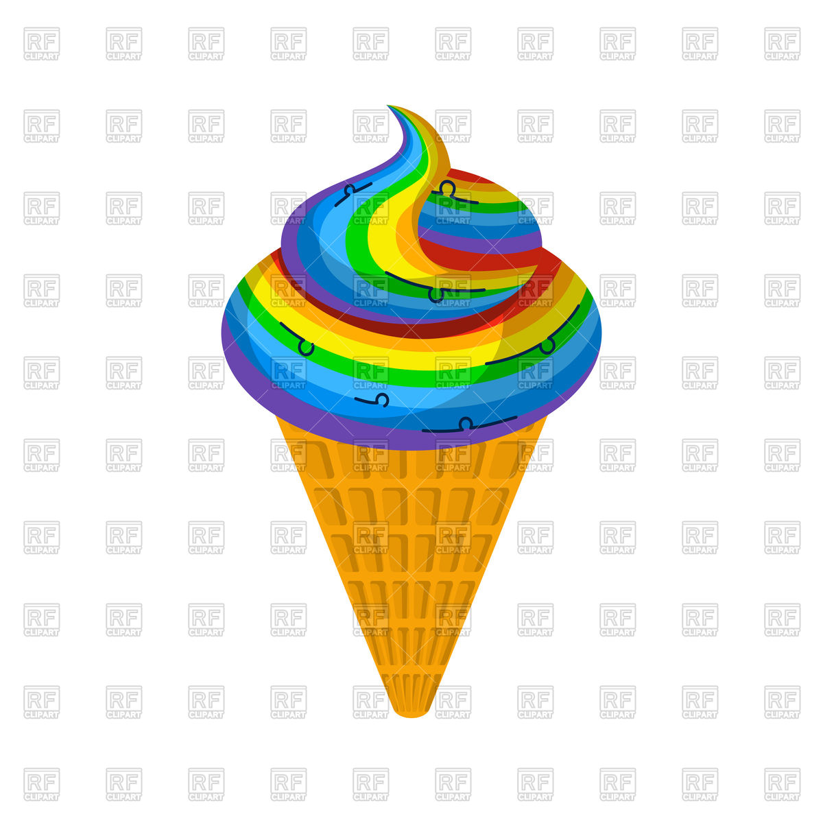 1200x1200 Unicorn Ice Cream Royalty Free Vector Clip Art Image