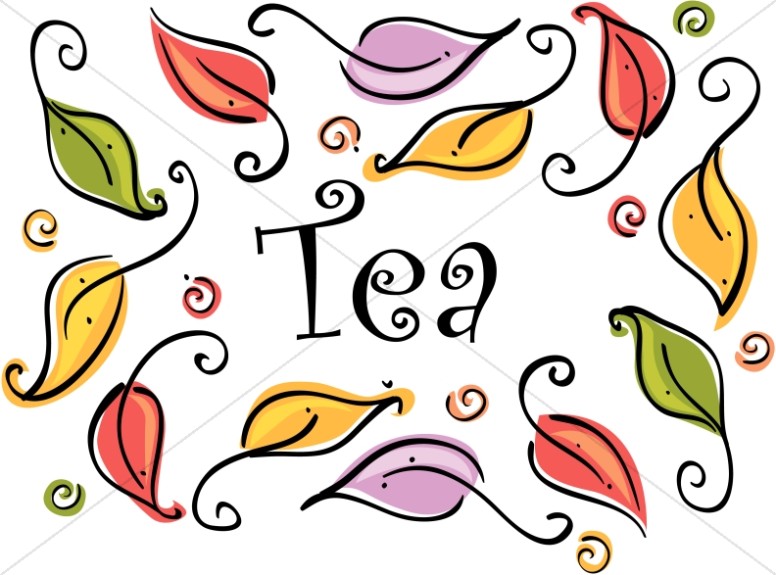 776x575 Tea Word Art And Leaves Refreshments Word Art