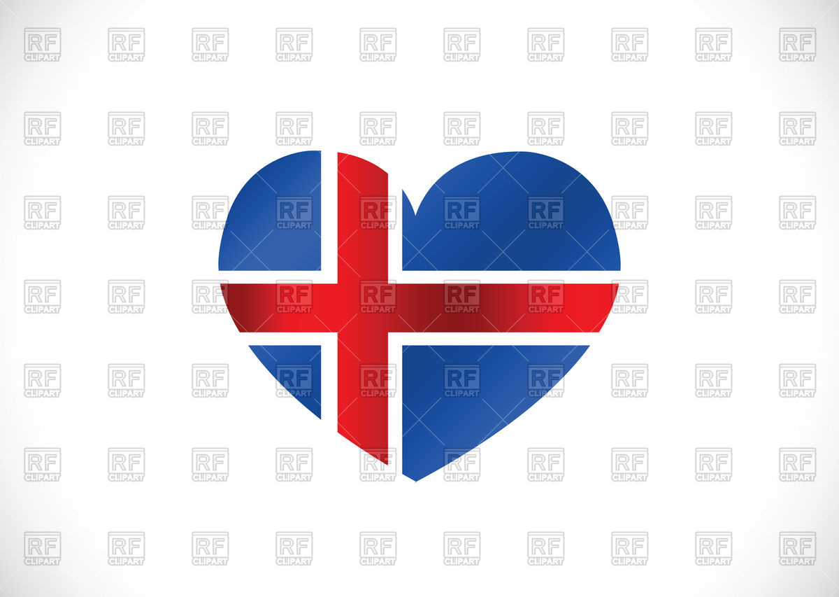 1200x853 Heart Shaped Iceland Flag Royalty Free Vector Clip Art Image