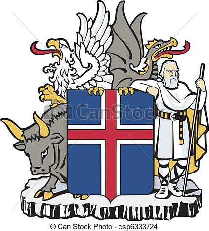 425x470 Coat Of Arms Of Iceland Eps Vector