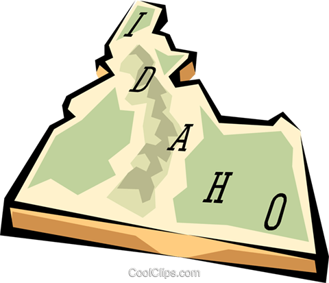 480x413 Idaho State Map Royalty Free Vector Clip Art Illustration