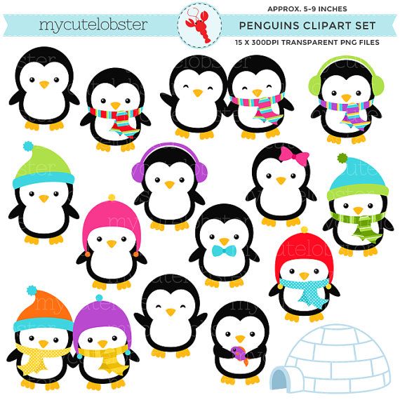 570x570 Penguins Clipart Set