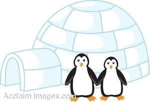 300x204 Clip Art Of Penguins Standing Next To An Igloo
