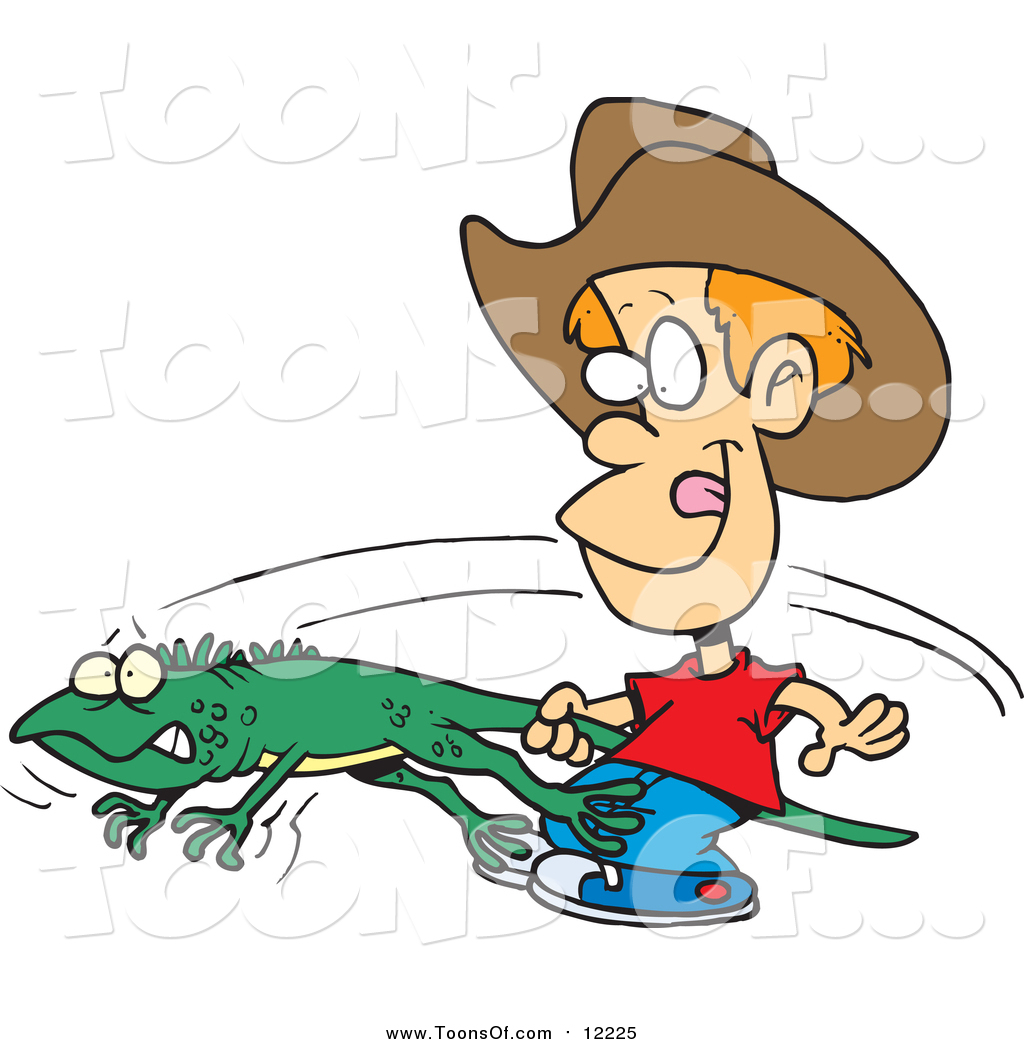 1024x1044 Clipart Of A Cartoon Red Haired White Boy Catching An Iguana By