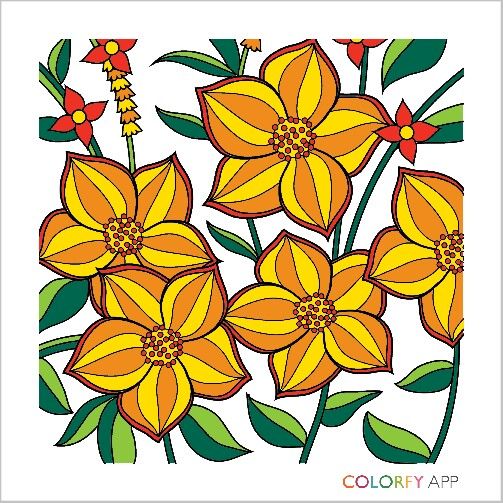503x503 Orange And Yellow Flowers Susan's Artwork Yellow