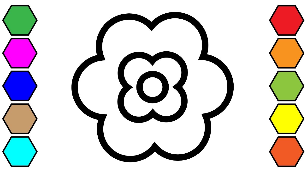 1280x720 Coloring For Kids With Flowers