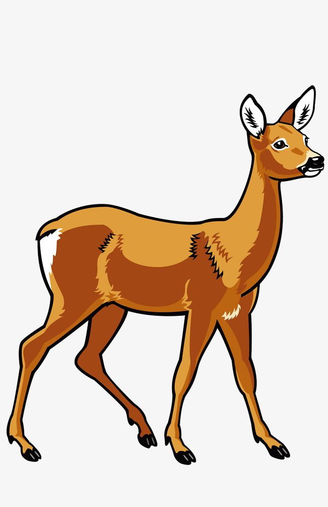 650x1005 Hand Painted Deer, Hand Painted, Cartoon, Wild Animals Png Image