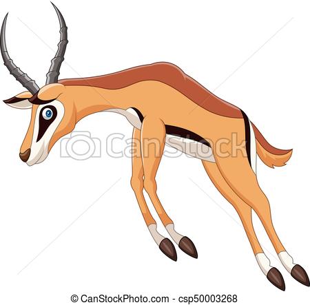 450x443 Vector Illustration Of Cartoon Antelope Jumping Clip Art Vector