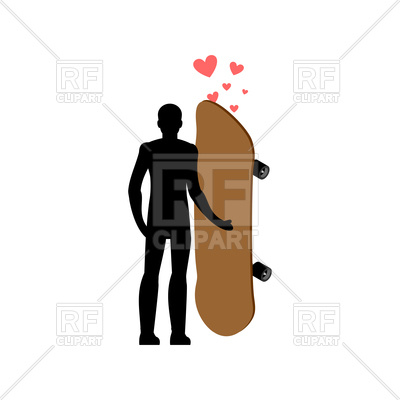400x400 Skateboard And Guy In Love Royalty Free Vector Clip Art Image