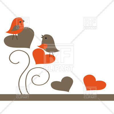 400x400 Birds In Love With Hearts Royalty Free Vector Clip Art Image