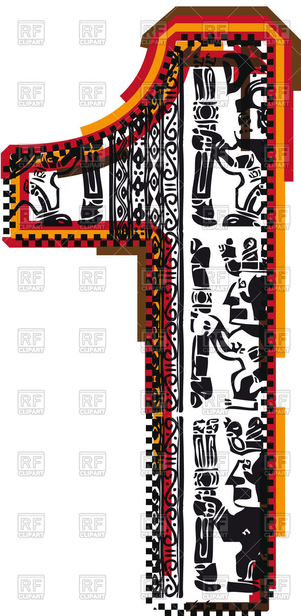 588x1200 Inca`s Font Number 1 Royalty Free Vector Clip Art Image