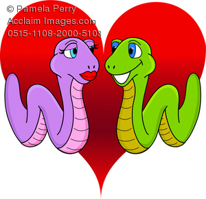 300x290 Clip Art Illustration Of Two Worms In Love On A Red Heart